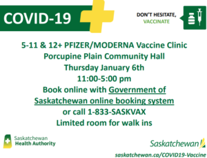 Vaccine Clinic @ Porcupine Plain Community Hall