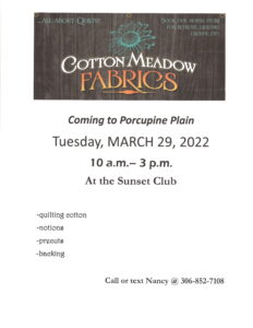 Cotton Meadow Fabrics Mobile Store @ Porcupine Sunset Club