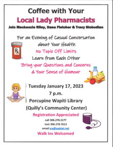 Coffee with your Local Lady Pharmacists @ Porcupine Public Library (QCP)