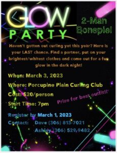 Glo Curling - 2-Man Bonspiel @ Porcupine Plain Curling Club