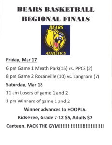 PPCS Bears Basketball - Regional Finals @ Porcupine Plain Comprehensive School