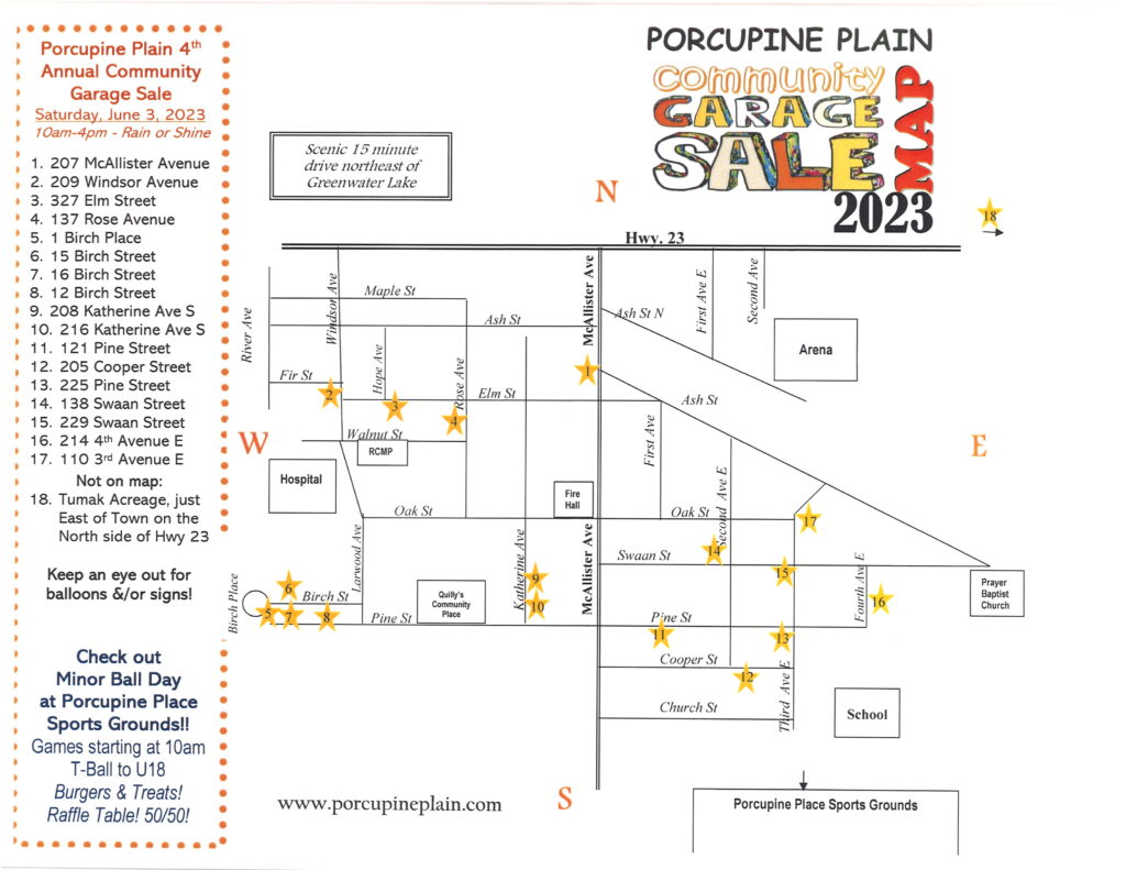 Community Garage Sale Porcupine Plain
