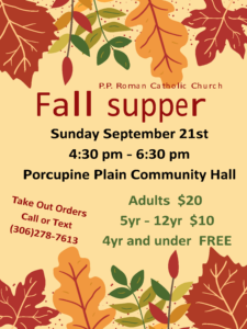 Fall Supper @ Porcupine Plain Community Hall