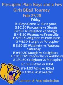 PPCS Bears Boys & Girls Basketball Tournament @ Porcupine Plain Comprehensive School