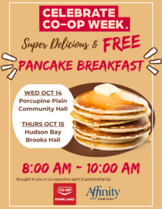 FREE Co-op Week Pancake Breakfast @ Porcupine Plain Community Hall