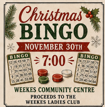 Weekes Christmas Bingo @ Weekes Community Centre